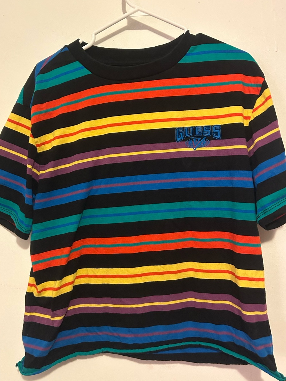 GUESS x J Balvin 2020 Colores Rainbow Striped T-Shirt Men’s Small